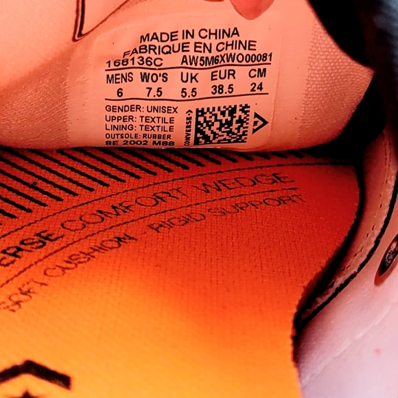 Converse JP 3V OX Black/White/Total Orange - Picture 6 of 6